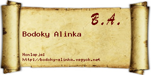 Bodoky Alinka névjegykártya